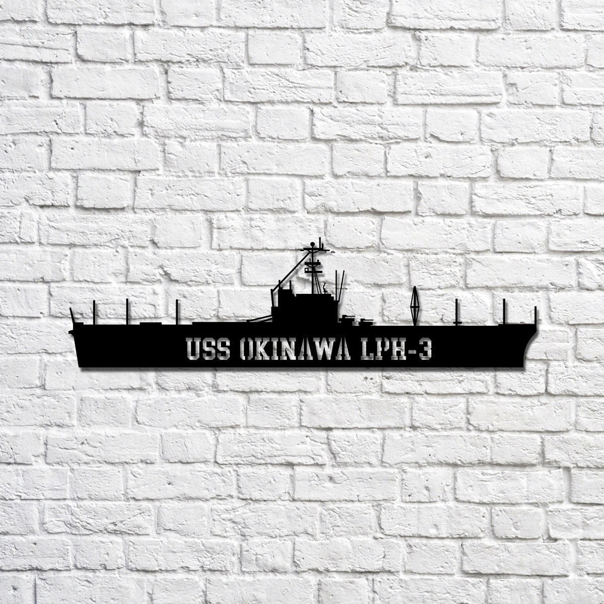 USS Okinawa LPH3 carrier Navy Ship Metal Sign, Memory Wall Metal Sign Gift for Navy Veteran Laser Cut Metal Signs Custom Gift Ideas