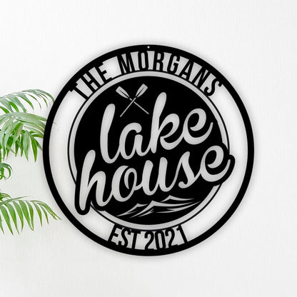Personalized Family Lake House With Established Date Metal Sign, Lake House Decor, Personalized Lake House Sign, Lake Life Sign, Metal Decor Laser Cut Metal Signs Custom Gift Ideas