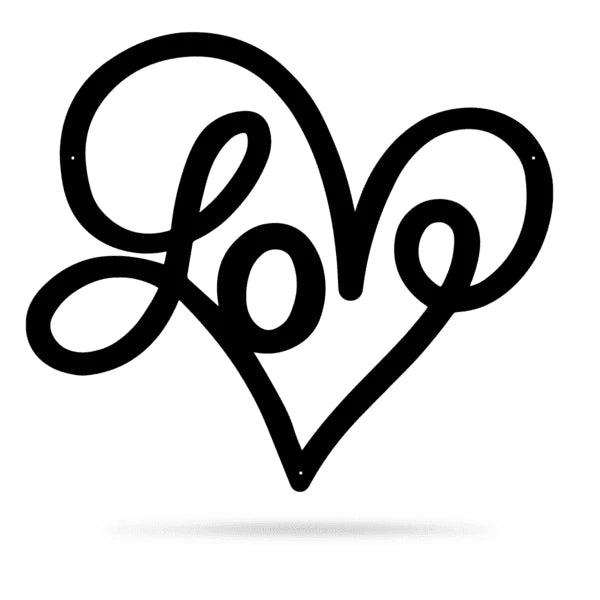Love Heart Cut Metal Sign Metal House Sign