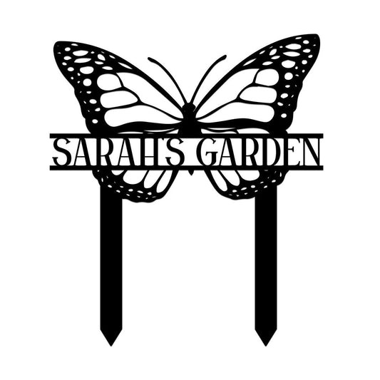 Personalized Butterfly Metal Garden Sign, Garden Stake, Home Decor, Wedding Art Gift For Her, Metal Laser - wedding detail