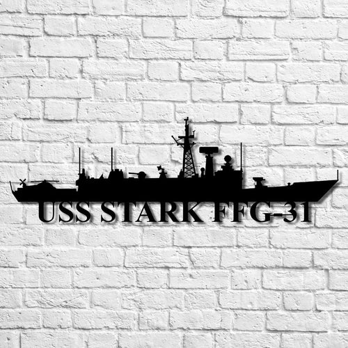 Uss Stark Ffg31 Navy Ship Metal Art, Gift For Navy Veteran, Navy Ships Silhouette Metal Art, Navy Home Decor Laser Cut Metal Signs Custom Gift Ideas