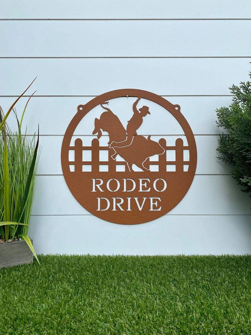 Rodeo Bull Riding Ranch Sign Cut Metal Sign Metal House Sign