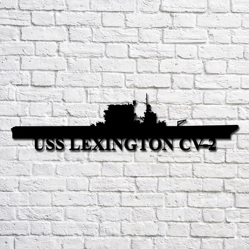 Uss Lexington Cv2 Navy Ship Metal Art, Custom Us Navy Ship Cut Metal Sign, Gift For Navy Veteran, Navy Ships Silhouette Metal Art, Navy Home Decor Laser Cut Metal Signs Custom Gift Ideas