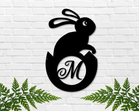 Easter Decor, Easter Door Hanger, Easter Sign, Easter Egg, Easter Bunny, Metal Sign, Bunny Door Hanger - metal sign