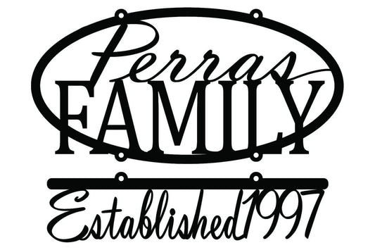 Custom Family Name With Established Year Metal Signs Black, Custom Sign, Personalized Sign, Metal Wall - metal sign
