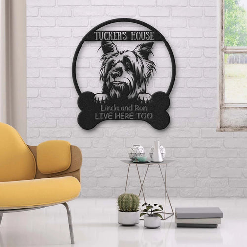 Australian Silky Terrier Dog Lovers Funny Personalized Metal House Sign Laser Cut Metal Signs Custom Gift Ideas