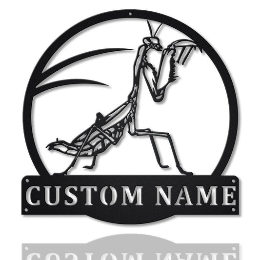 Personalized Mantis Monogram Metal Sign Art, Custom Mantis Metal Sign, Animal Funny, Lizard Gift, Pets - metal sign