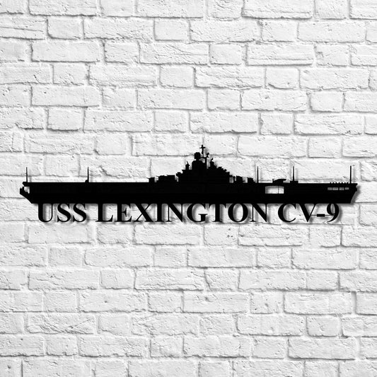 Uss Lexington Cv9 Navy Ship Metal Art, Custom Us Navy Ship Cut Metal Sign, Gift For Navy Veteran, Navy - metal sign