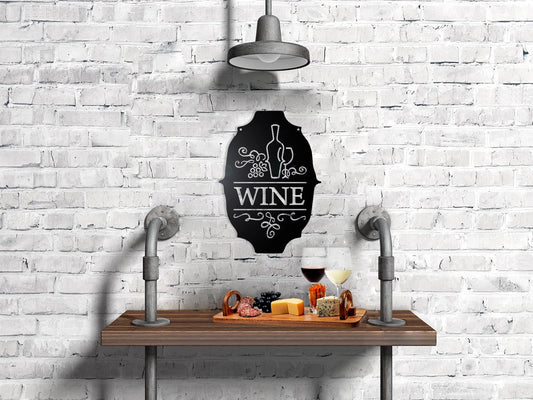 Metal Wine Vino Sign Gifts For Wine Lovers Vineyard Decor Oenophiles Home Indoor And Outdoor Decor - 8 inches - metal sign