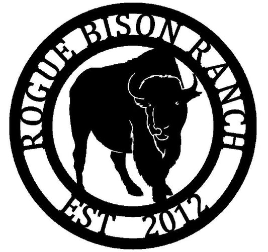 American Bison Metal Ranch Sign Cut Metal Sign Metal House Sign