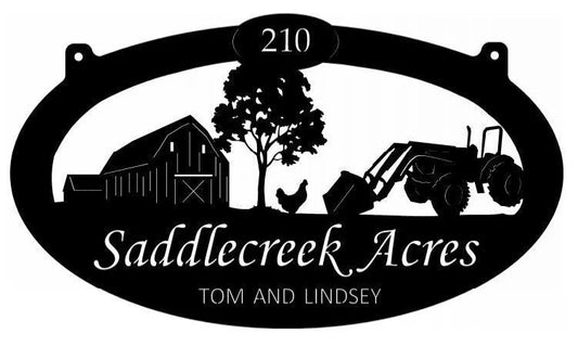 Metal Farm Sign , Barn, Chicken,loader Tractor Sign Customized With Your Name, Metal Wall Art, Metal - metal sign