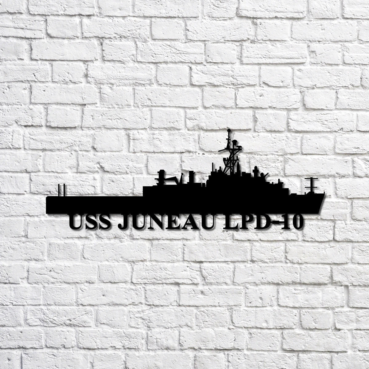 Uss Juneau Lpd10 Navy Ship Metal Sign, Memory Wall Metal Sign Gift For Navy Veteran, Navy Ships Silhouette Metal Sign Laser Cut Metal Signs Custom Gift Ideas