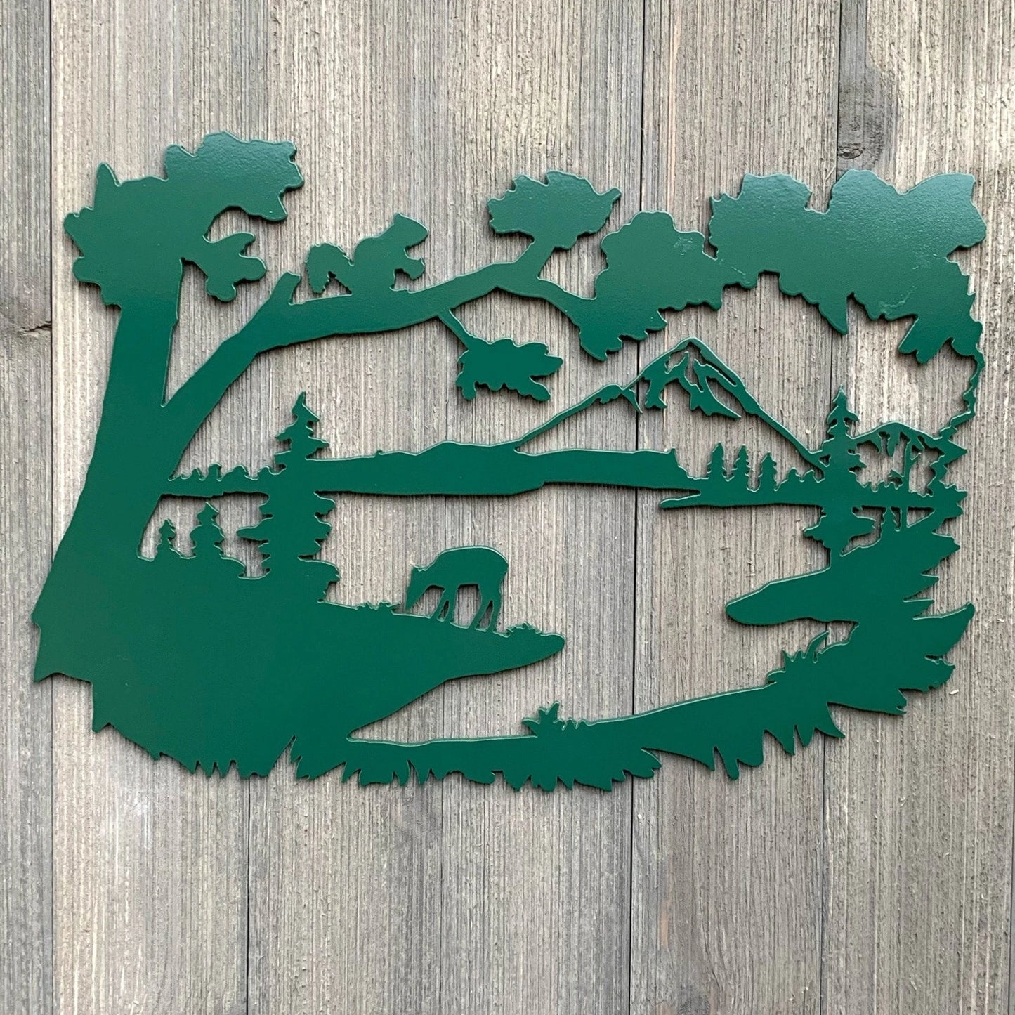 Mountain Scene Metal Sign Cutout Cut Metal Sign Wall Metal Art