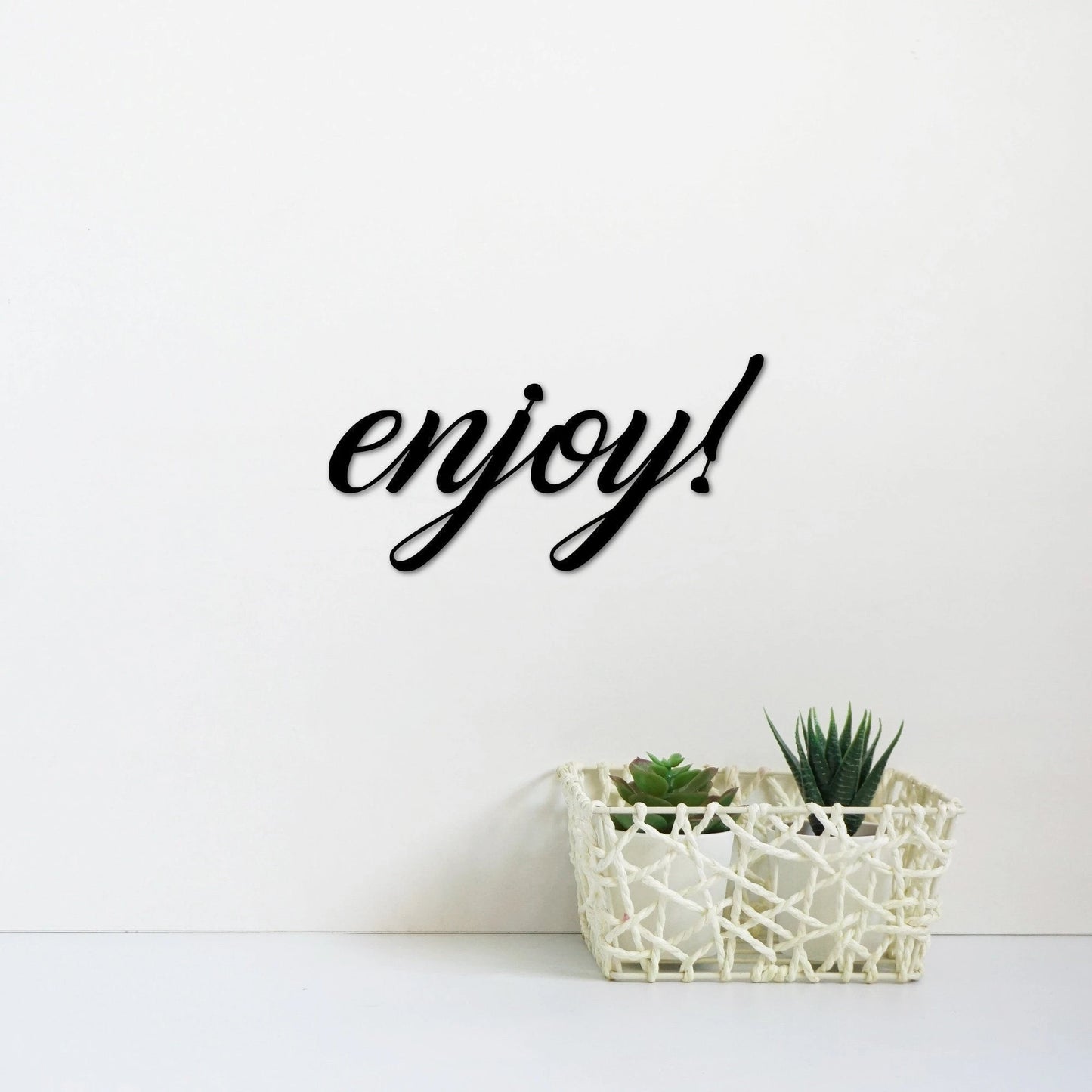 Enjoy! Metal Word Sign Kitchen Decor Dining Room Sign Home Bar Sign Metal Letters Kitchen Gifts Bar Gifts
