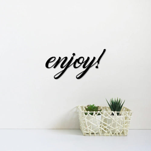 Enjoy! Metal Word Sign Kitchen Decor Dining Room Sign Home Bar Sign Metal Letters Kitchen Gifts Bar Gifts