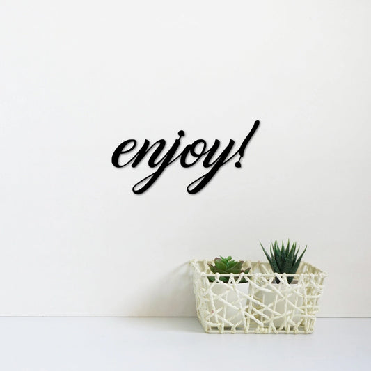 Enjoy! Metal Word Sign Kitchen Decor Dining Room Sign Home Bar Sign Metal Letters Kitchen Gifts Bar Gifts - 8 inches - metal sign