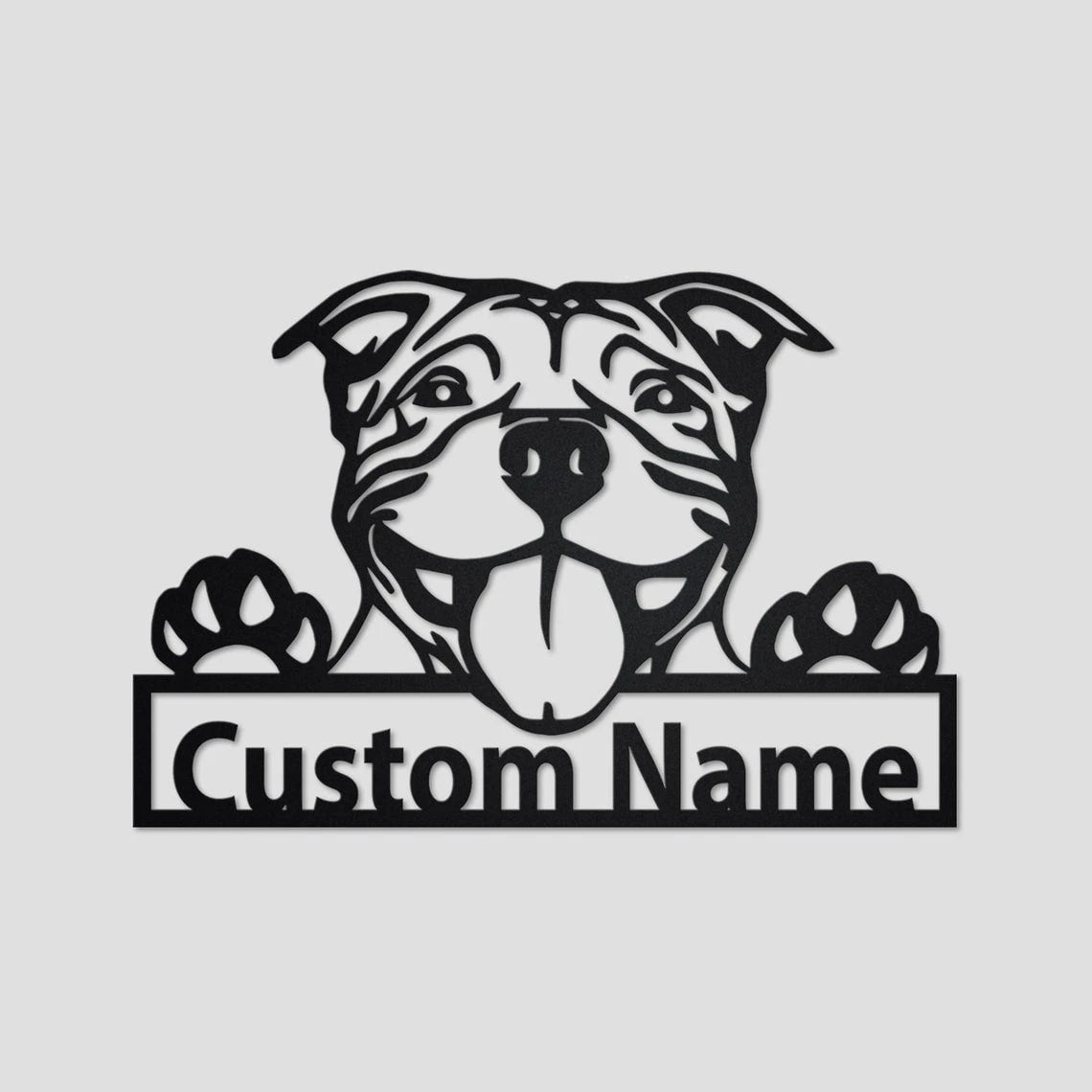Personalized Custom American Pit Bull Metal Sign for Dog Lover Custom Name