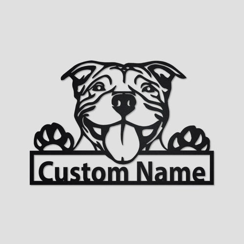 Personalized Custom American Pit Bull Metal Sign for Dog Lover Custom Name