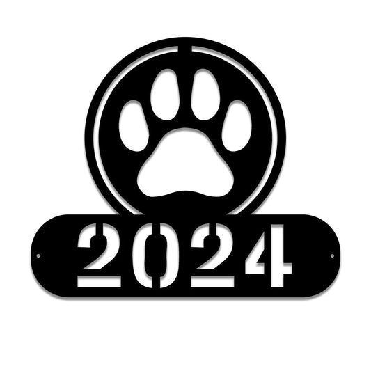 Dog Paw Metal Sign, Custom Pet Housewarming Home Wall Decor, Metal Laser Cut Metal Signs Custom Gift Ideas - 8 inches - metal sign