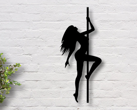 Dancer Silhouette Metal Bar Sign Stripper Silhouette Erotic Dancer Metal Sign Father's Day Gift