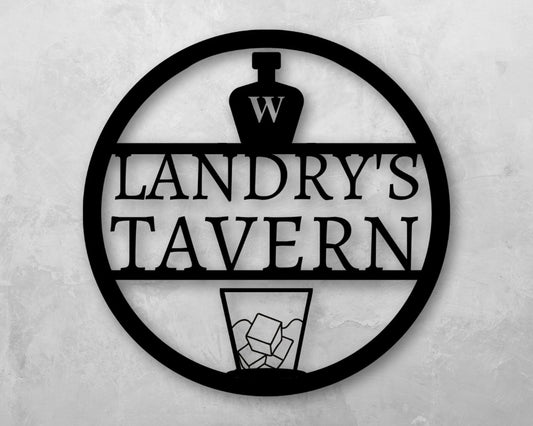Personalized Metal Bar Sign Outdoor Sign Bar Sign Outdoor Kitchen Metal Signs Personalized Bar Decor Whiskey Sign Gift For Dad Liquer - 8 inches - metal sign