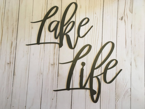 Lake Life Metal Sign Lake House Decor Housewarming Gift Metal Words Lake Sign