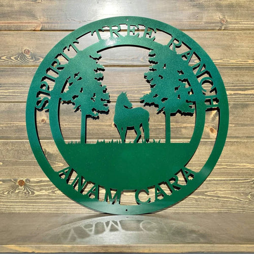 Horse Tree Sign Custom Horse Decor Cut Metal Sign Metal House Sign