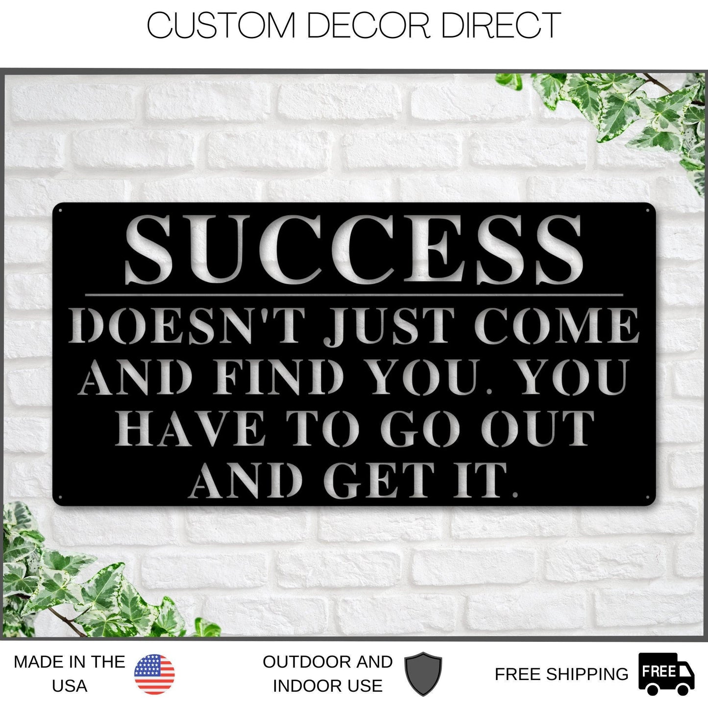 Motivational Sign, Personalized Quote Sign, Sign For Entrepreneur, Motivational Decor, Custom Metal Sign, Quote Sign, Enter Your Quote, Sign Laser Cut Metal Signs Custom Gift Ideas