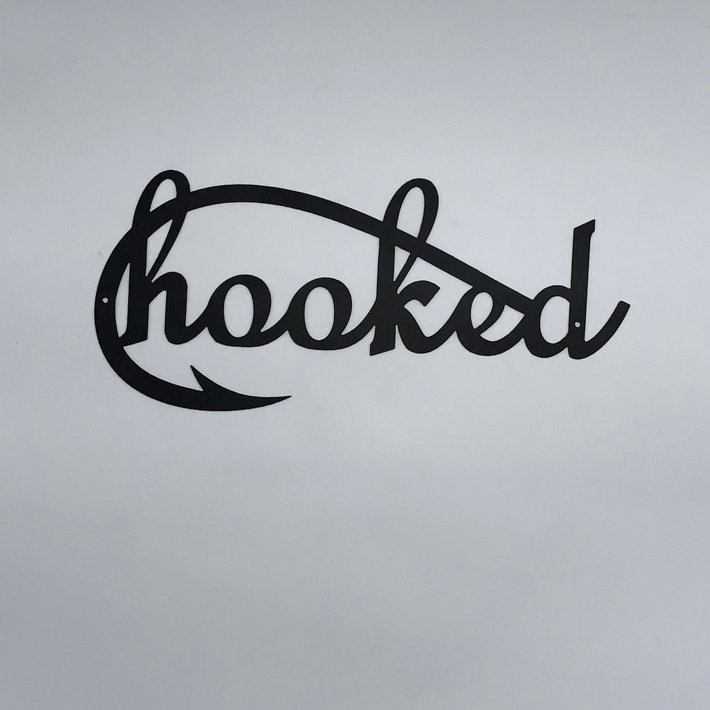 Hooked Metal Sign Fishing Decor Metal Fishing Sign Fishing Sign