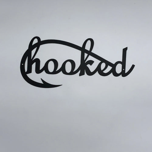 Hooked Metal Sign Fishing Decor Metal Fishing Sign Fishing Sign