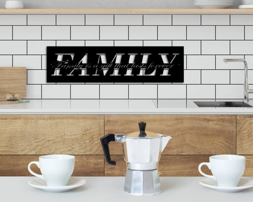 Family Sign Family Metal Sign Family Wall Decor Thanksgiving Decor Family Word Sign Metal Cut Out Family Sign Family Dining Room Decor