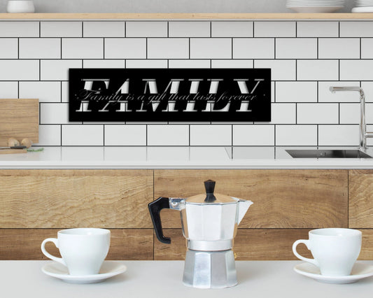 Family Sign Family Metal Sign Family Wall Decor Thanksgiving Decor Family Word Sign Metal Cut Out Family Sign Family Dining Room Decor - 8 inches - metal sign