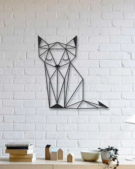 Geometric Cat Wall Art Decor Cut Metal Sign Laser Cut Metal Signs Custom Gift Ideas - 8 inches - metal sign