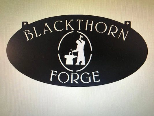 Metal Blacksmith Sign With Blacksmith And Hammer, Metal Wall Art, Metal House Sign Laser Cut Metal Signs Custom Gift Ideas - 8 inches - metal sign