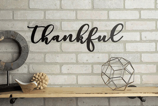 Thankful Cut Metal Sign Laser Cut Metal Signs Custom Gift Ideas - 8 inches - metal sign
