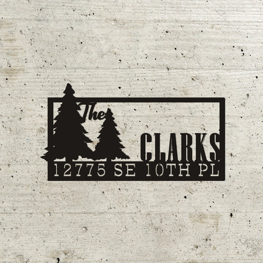 Tree Personalized Metal Sign, Custom Metal Address Sign, House Number Sign Outdoor Sign, Gift Ideas - metal sign