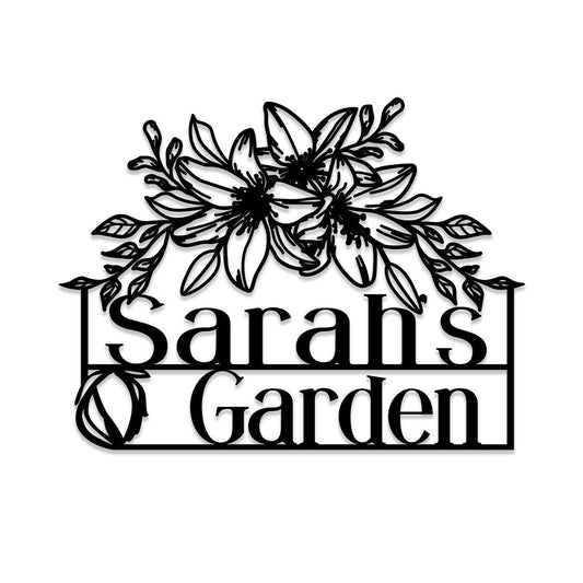 Metal Garden Sign, Custom Outdoor Garden Stake, Anniversary Art Gift For Her, Gardening Lovers, Metal - wedding detail