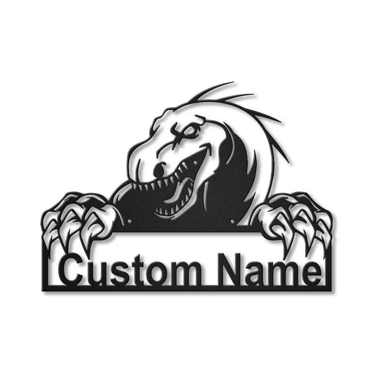 Personalized Velociraptor Dinosaur Metal Sign Art, Custom Velociraptor Dinosaur Metal Sign, Animal Funny - metal sign