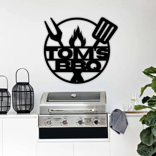 Personalized Backyard Bbq Metal Sign, Outdoor Wall Decor, Metal Wall Decor, Bbq Decor, Personalized Home - metal sign