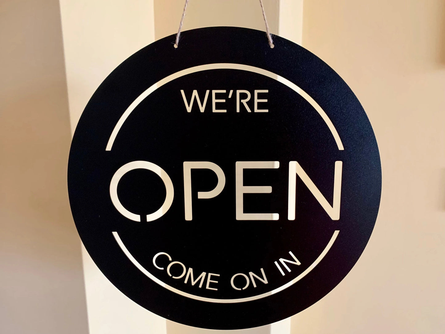 Personalized We're Open Shop Metal Sign Business Open Sign Custom Plague Reversible Sign Business Decor Hanging Slate Storefront, Store Sign Laser Cut Metal Signs Custom Gift Ideas