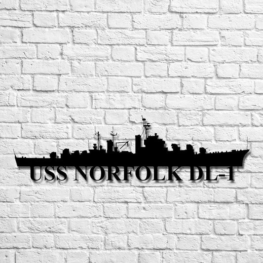 Uss Norfolk Dl1 Navy Ship Metal Art, Gift For Navy Veteran, Navy Ships Silhouette Metal Art, Navy Home Decor Laser Cut Metal Signs Custom Gift Ideas
