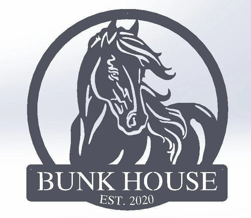 Monogram Horse Equestrian Barn Sign Metal Personalized Wedding Gift Housewarming Gift Weatherproof Metal Letter
