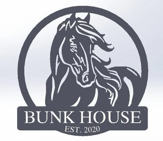 Monogram Horse Equestrian Barn Sign Metal Personalized Wedding Gift Housewarming Gift Weatherproof Metal Letter - 8 inches - metal sign