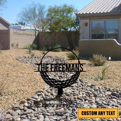 Personalized Golf Ball Metal Yard Sign, Garden Stake Laser Cut Metal Signs Custom Gift Ideas