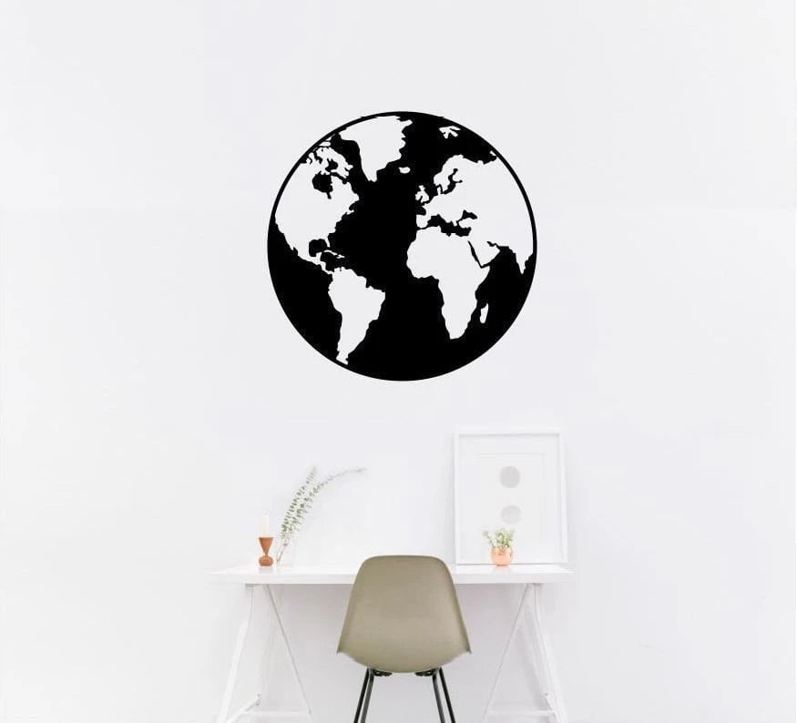 World Globe Metal Home Decor, World Wall Art, Earth Wall Art, Metal World Wall Art, Globe Wall Art, Metal Wall Decor Laser Cut Metal Signs Custom Gift Ideas