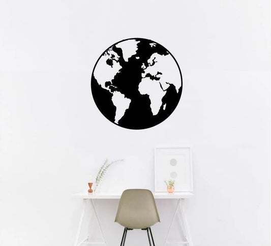 World Globe Metal Home Decor, World Wall Art, Earth Wall Art, Metal World Wall Art, Globe Wall Art, Metal Wall Decor Laser Cut Metal Signs Custom Gift Ideas