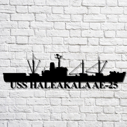 Uss Haleakala Ae25 Navy Ship Metal Art, Custom Us Navy Ship Cut Metal Sign, Gift For Navy Veteran, Navy - metal sign