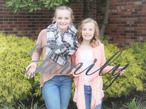 Family Steel Sign Metal Family Hanging Word Art Family Wall Decor