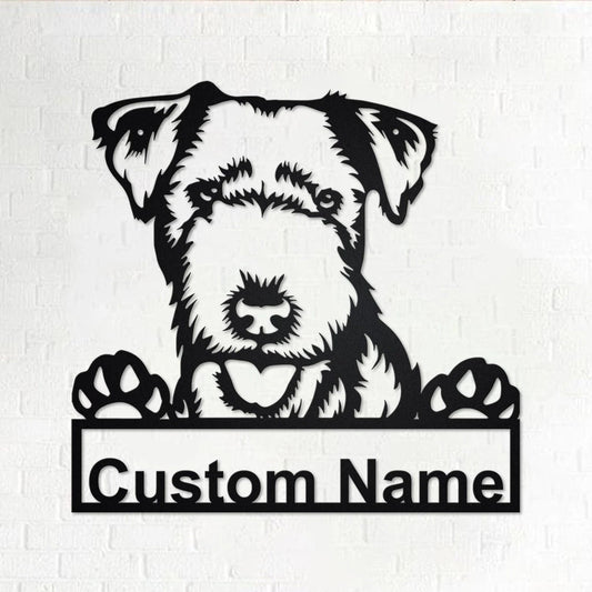 Personalized Custom Lakeland Terrier Metal Sign for Dog Lover Custom Name - 8 inches - metal sign