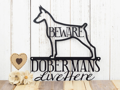 Doberman Doberman Pinscher Doberman Sign Metal Sign Metal Wall Decor Outdoor Sign Beware